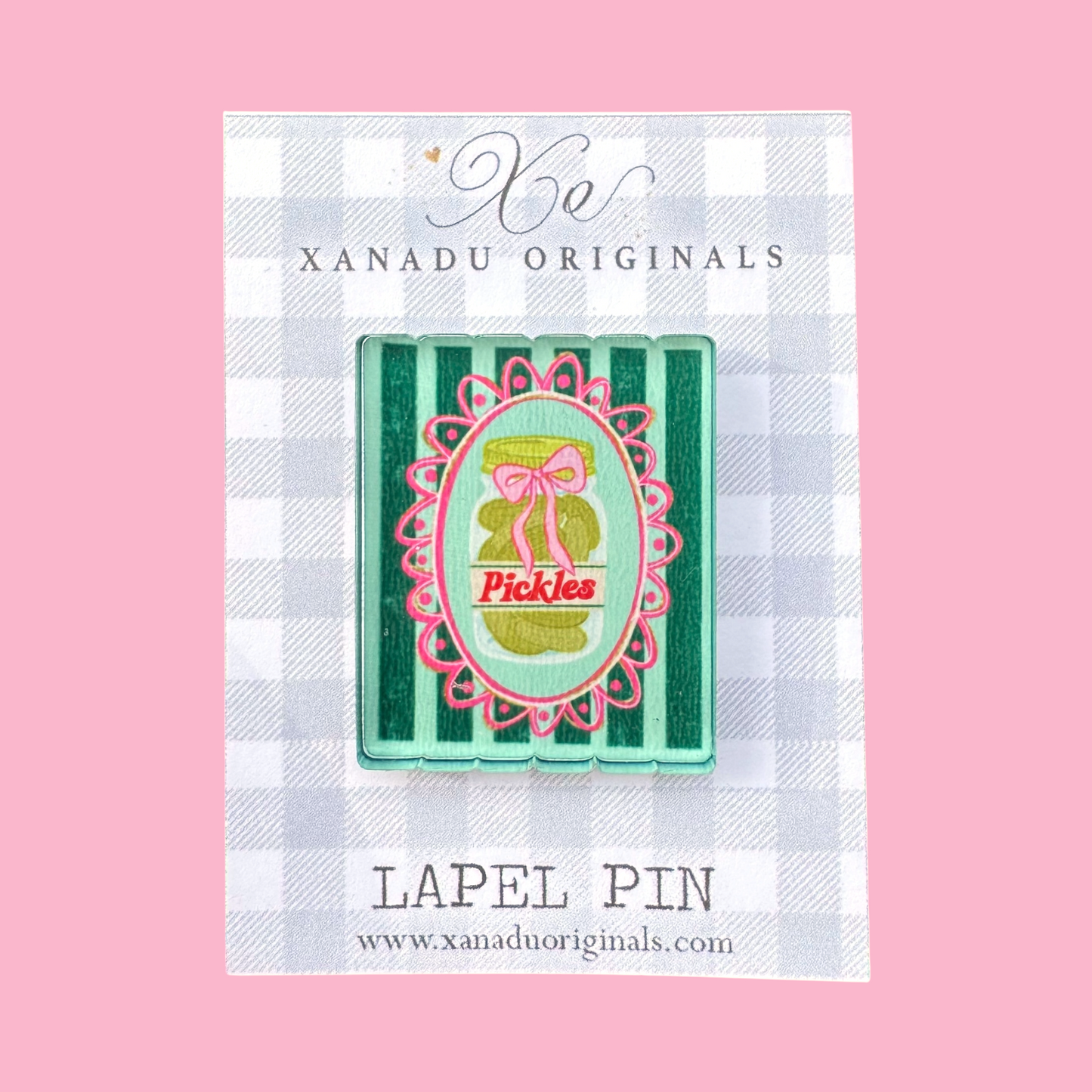 Retro Striped Pickle Lapel Pin