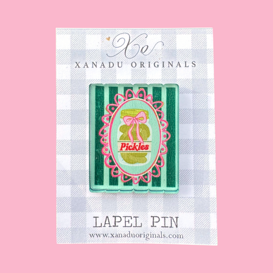Retro Striped Pickle Lapel Pin