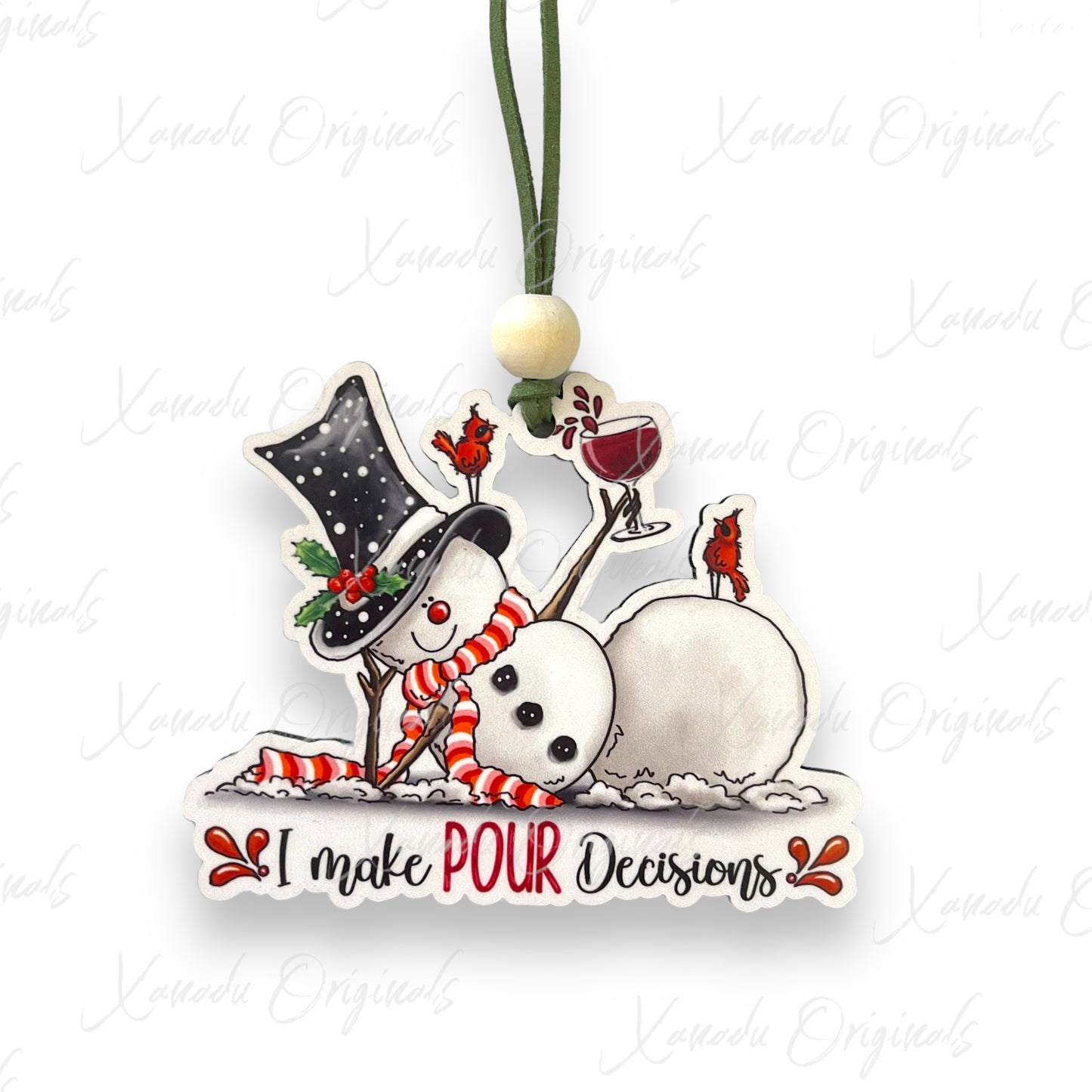 I Make Pour Decisions Snowman Ornament