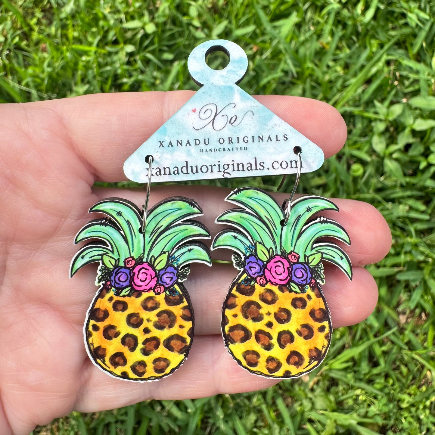 Leopard Pineapple Earrings