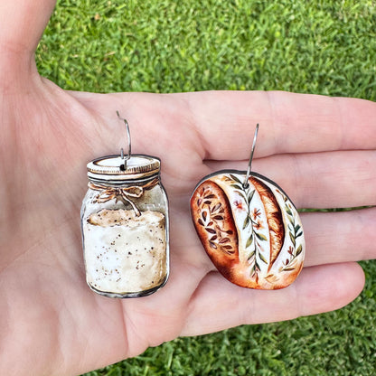 Sour Dough Starter Bread Earrings