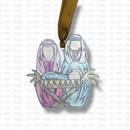 Joseph, Mary and Baby Jesus Mini Ornament