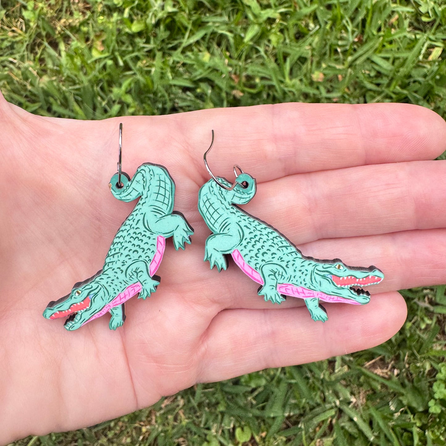 Funky Gator Dangle Earrings