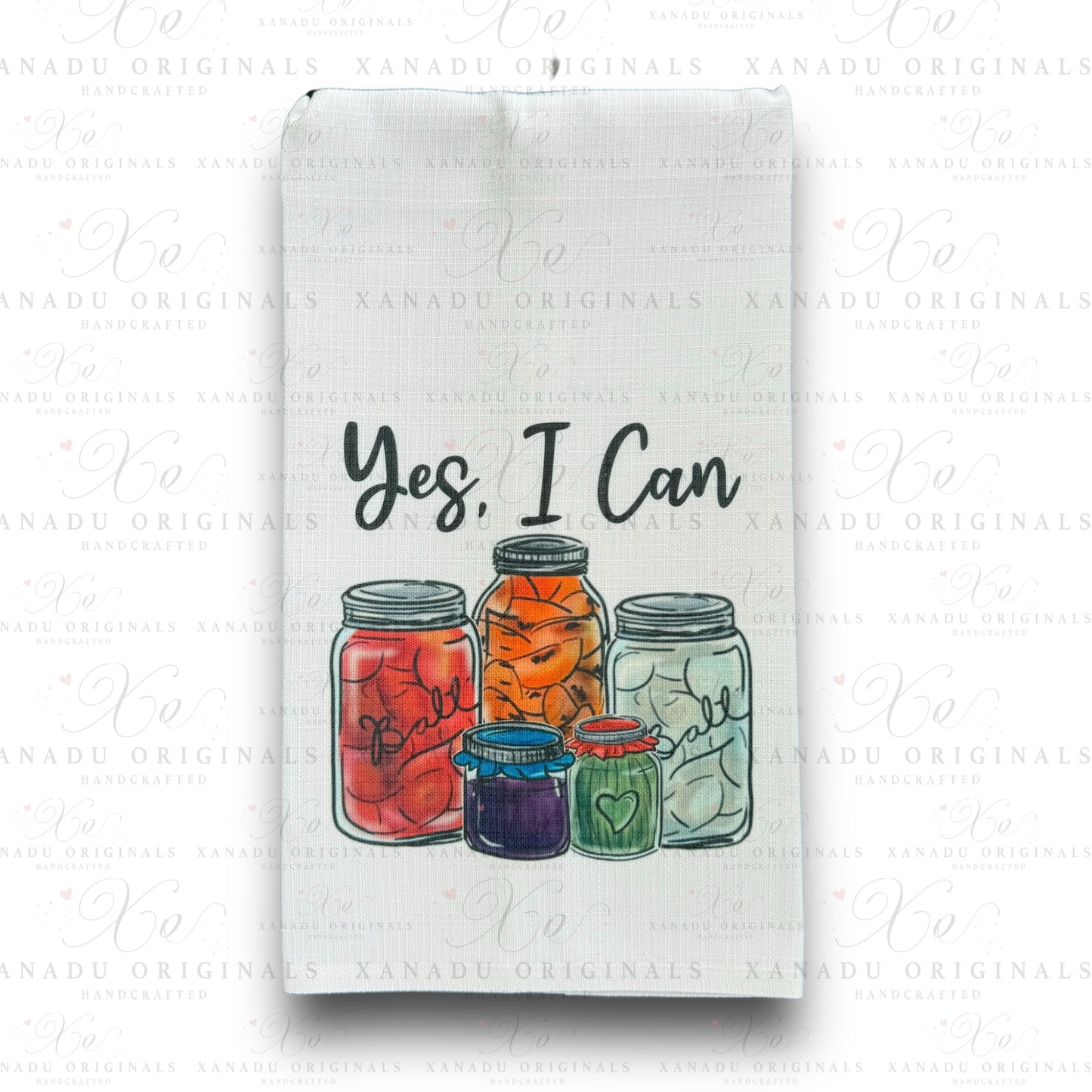 Linen Yes I Can Tea Towel