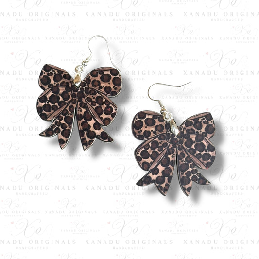 Leopard School Spirit Bow Earring