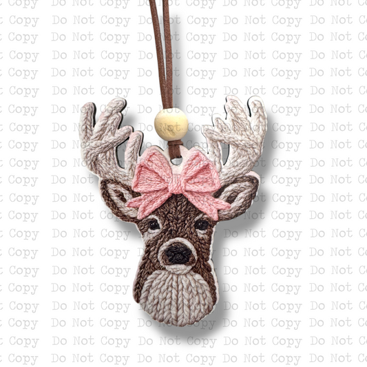 Girly Deer Christmas Ornament