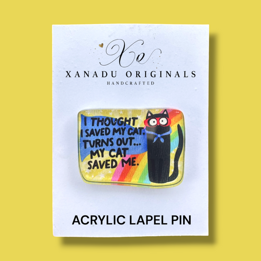 My Cat Saved Me Lapel Pin