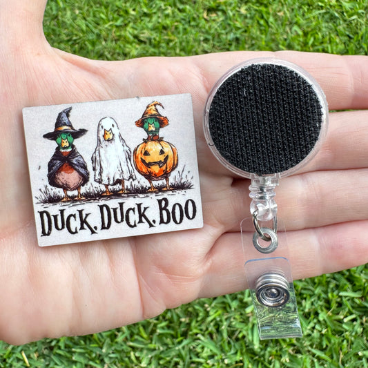 Duck Duck Boo Interchangeable Badge Button with Reel Option