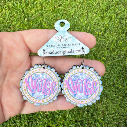 Nurse Floral Scalloped Dangle Earrings