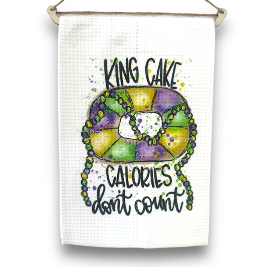 King Cake Calories Tea Towel