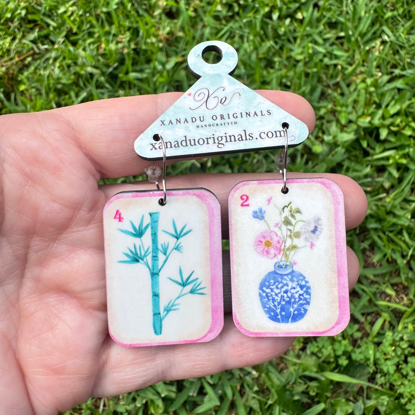 Mahjong Dangle Earrings