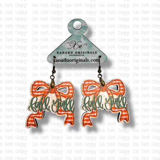 Fall Y'all Bow Earrings