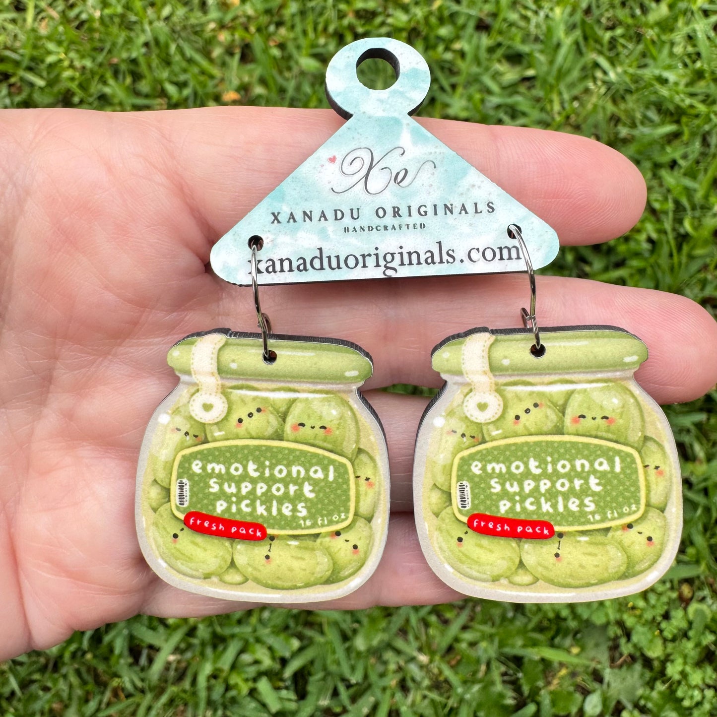Emotional Support Pickle Earrings