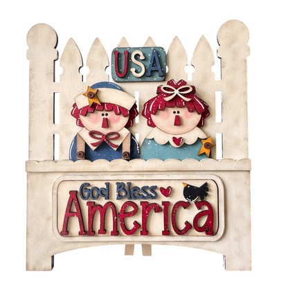 Raggedy Ann & Andy Interchangeable Add-On Wood Sign | DIY KIT