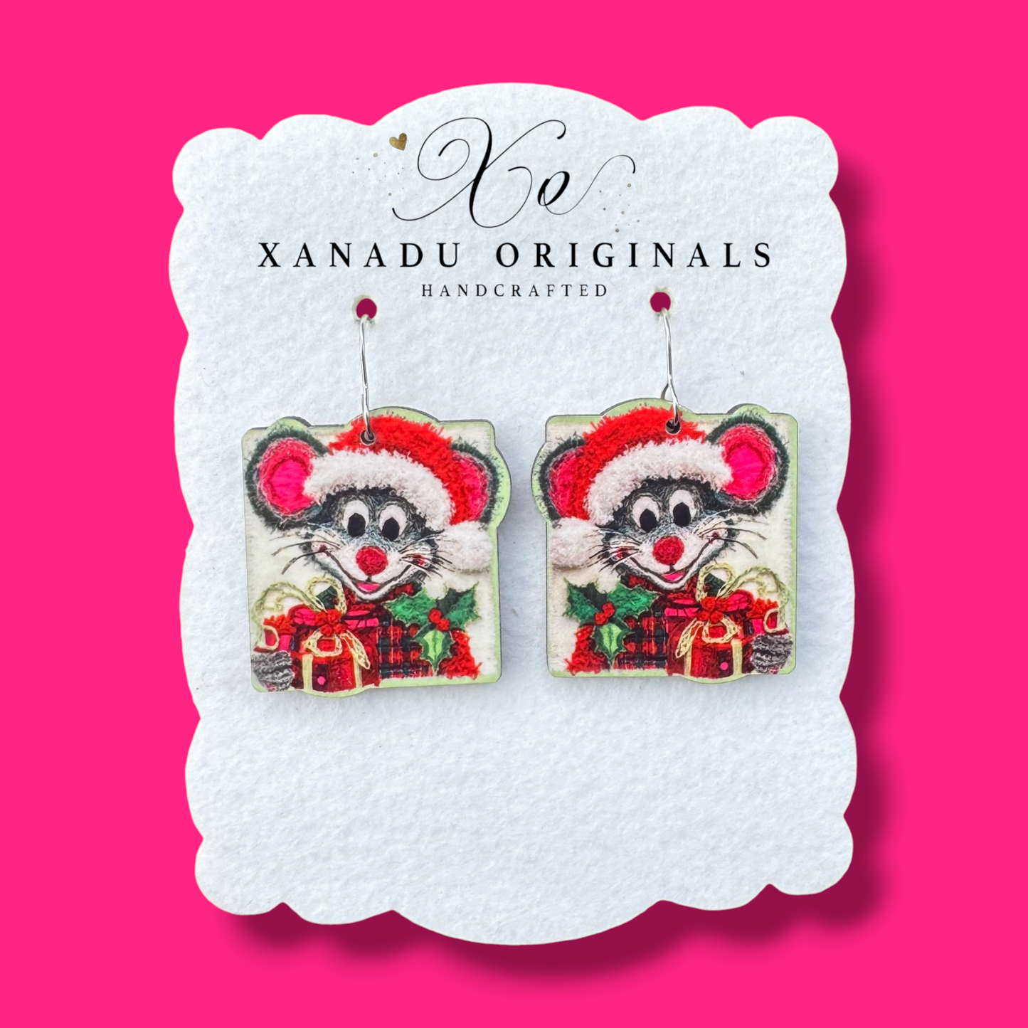 Mouse Christmas Earrings