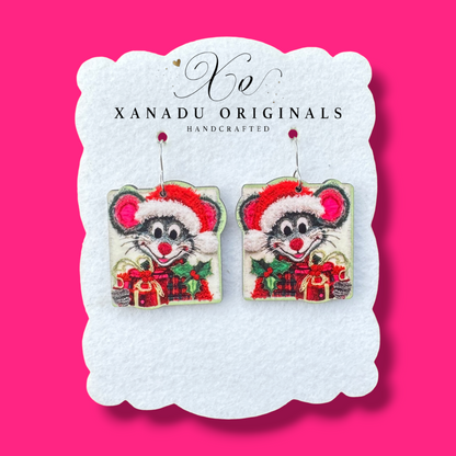 Mouse Christmas Earrings