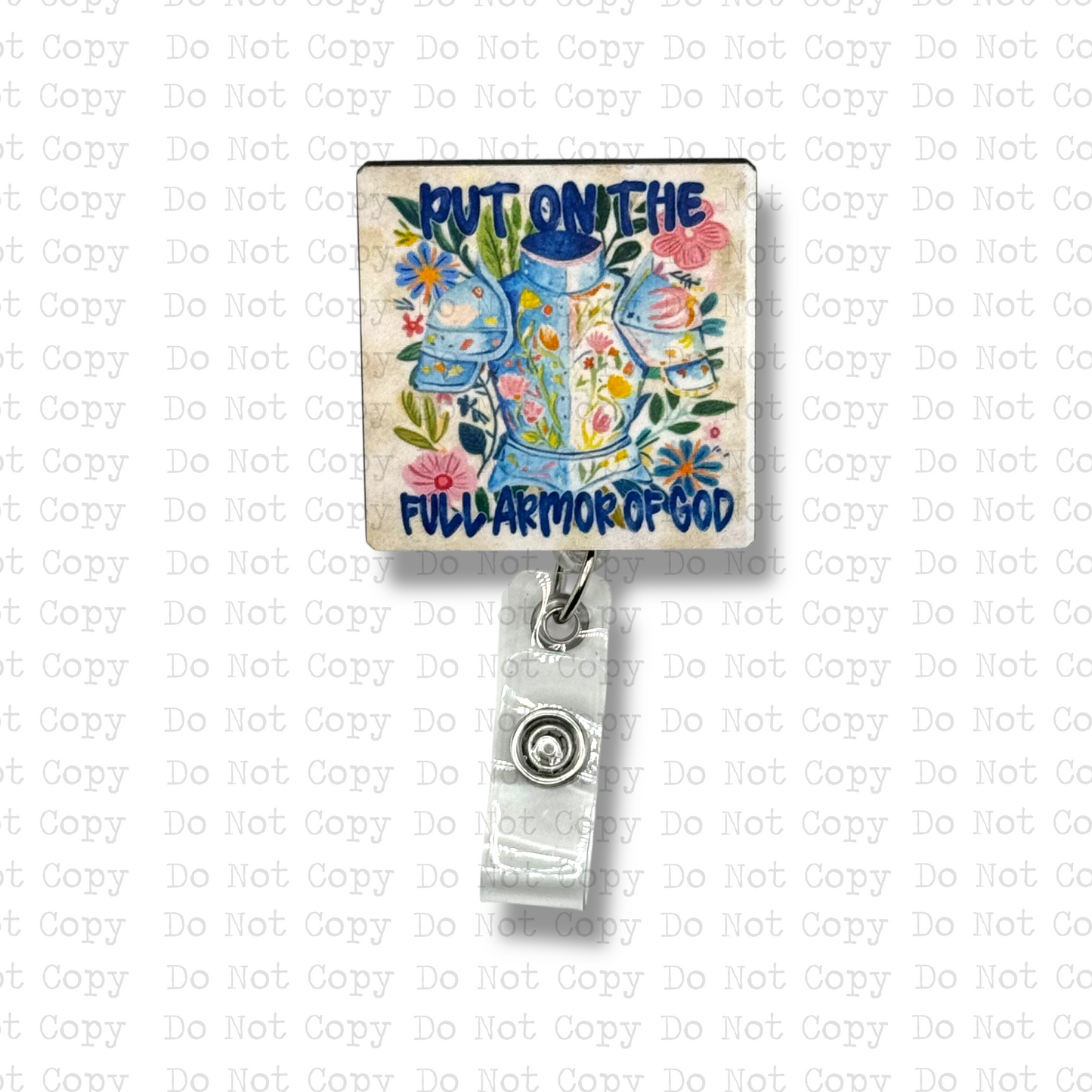 Put On The Full Armor Of God Interchangeable Badge Button with Reel Option