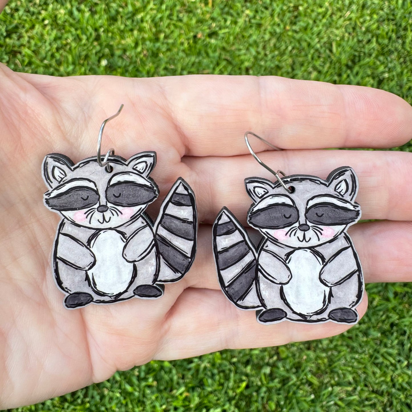 Bashful Raccoon Earrings