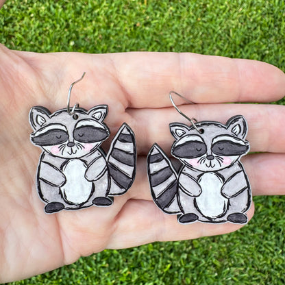 Bashful Raccoon Earrings