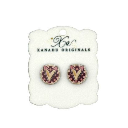 STUD Polka Dot Heart With Post