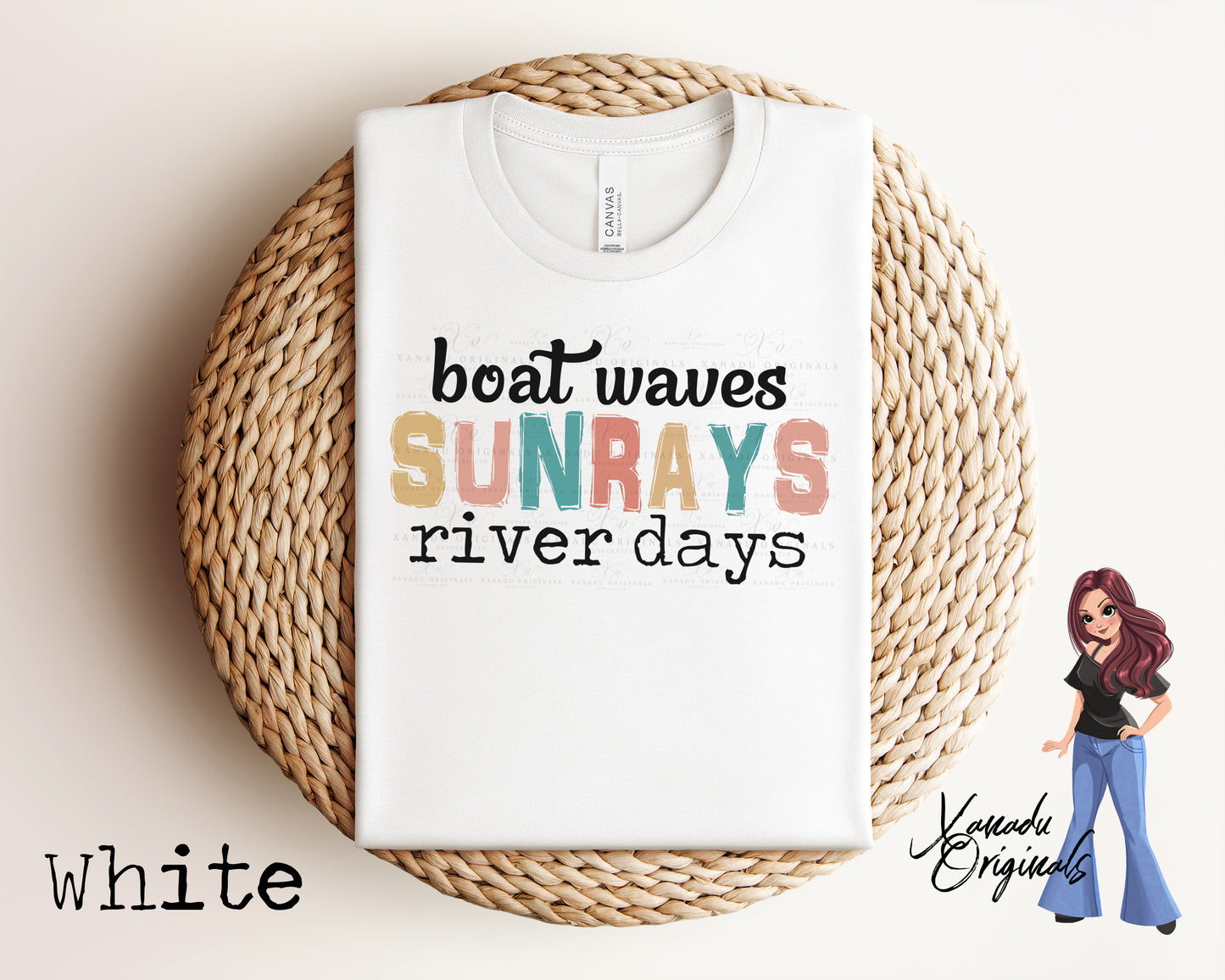 Boat Waves Sunrays River Days T-Shirt