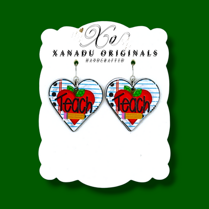 Teach Heart Earrings