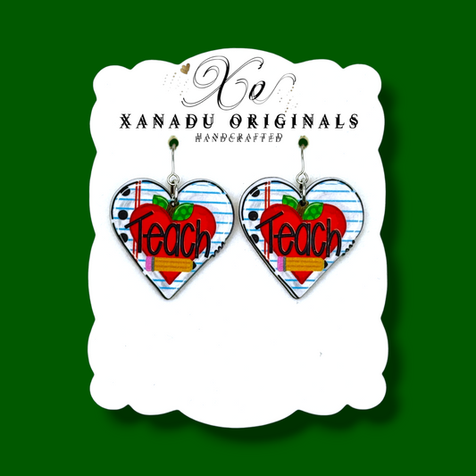 Teach Heart Earrings