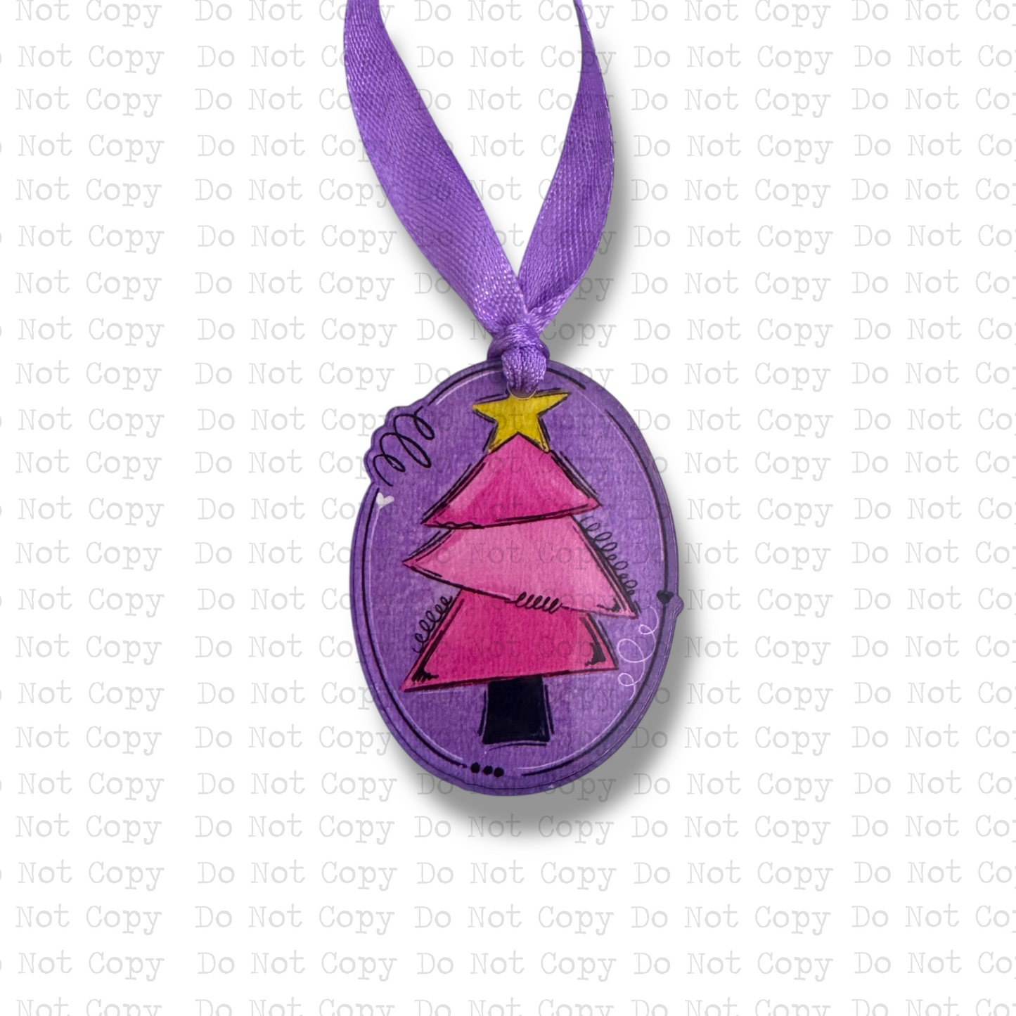 Pink and Purple Christmas Tree Mini Ornament