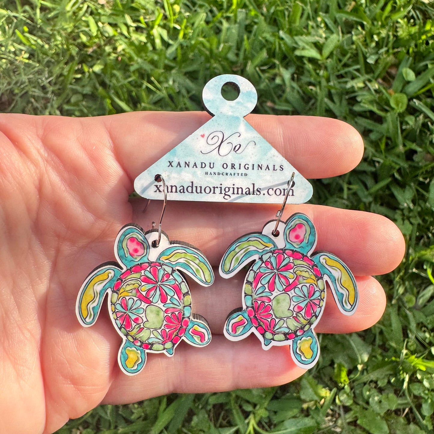 Boho Turtle Dangle Earrings