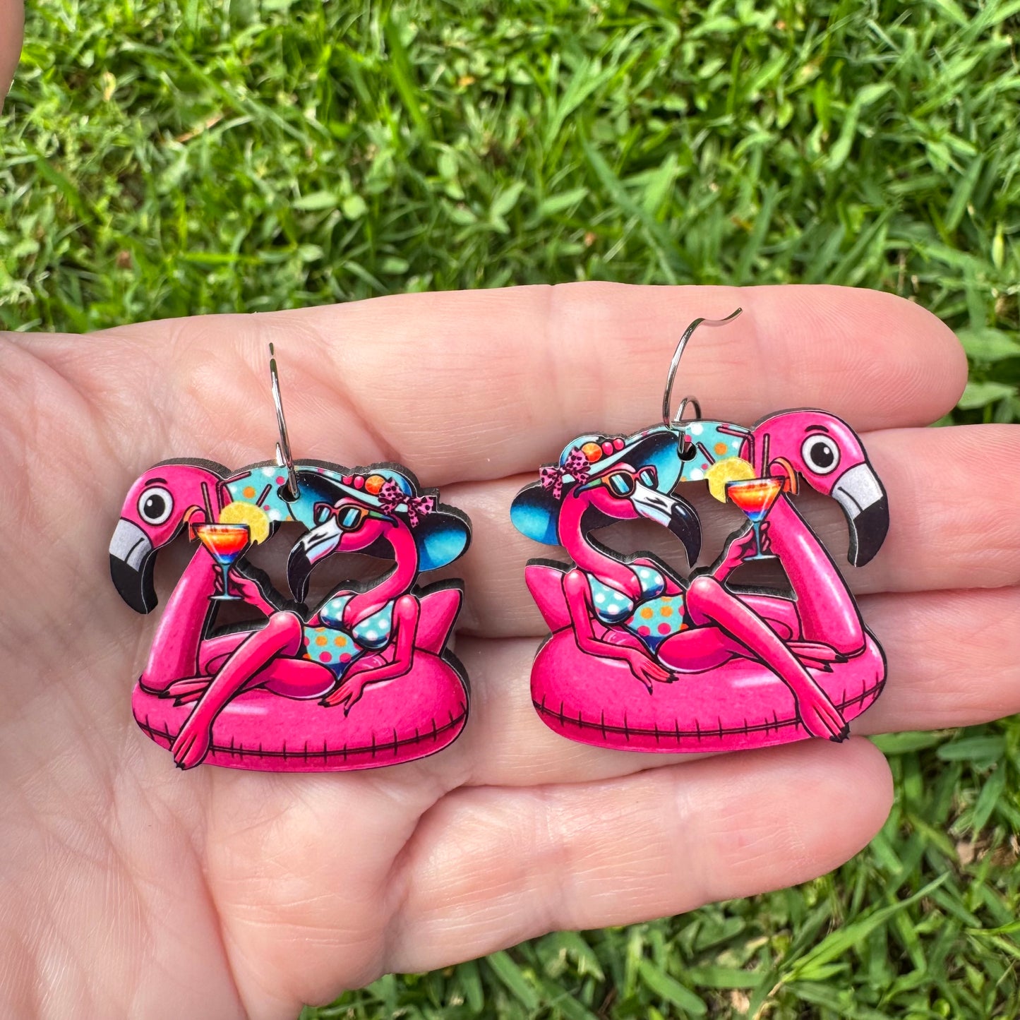 Floating Flamingo Earrings