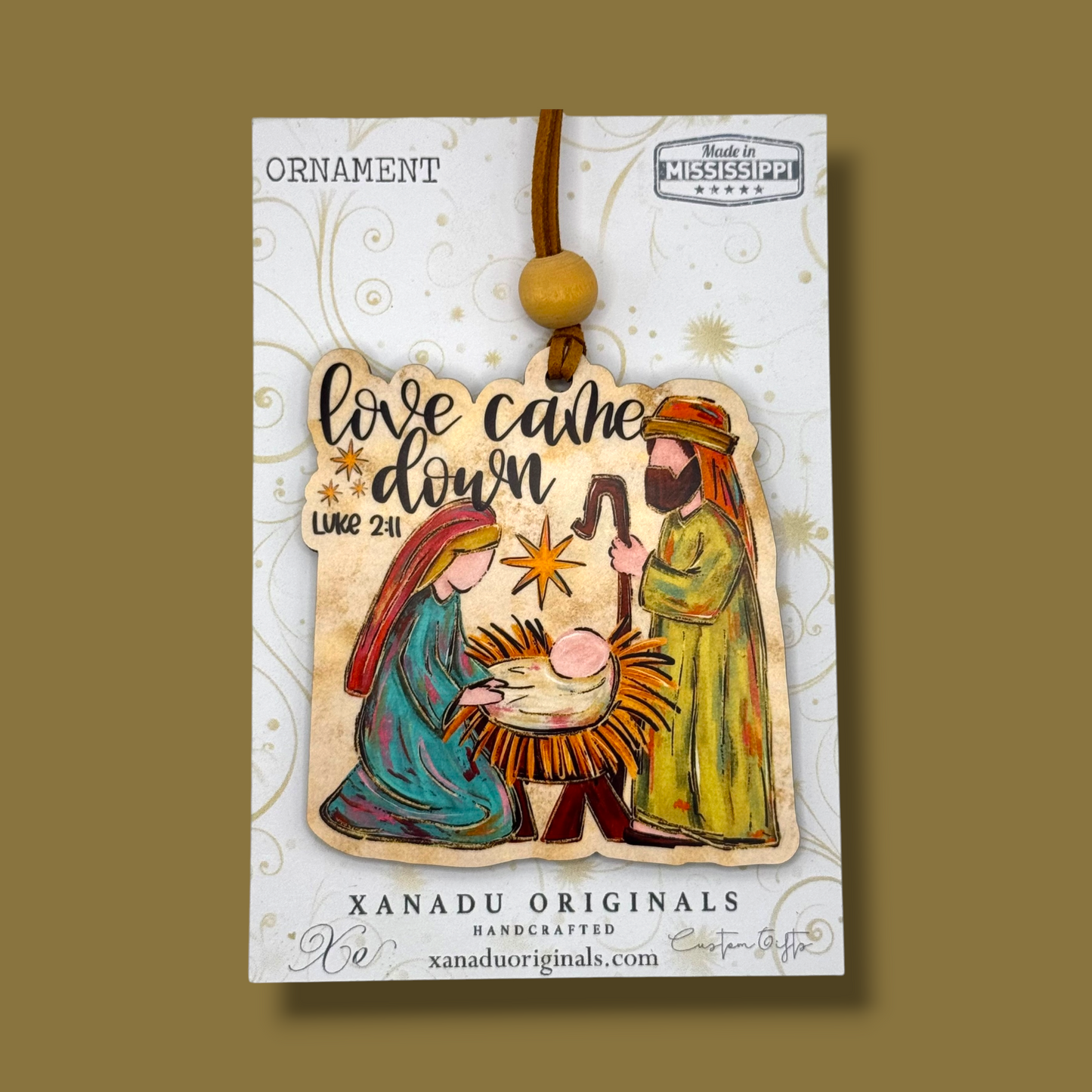 Love Came Down Luke 2:11 Bible Verse Nativity Christmas Ornament
