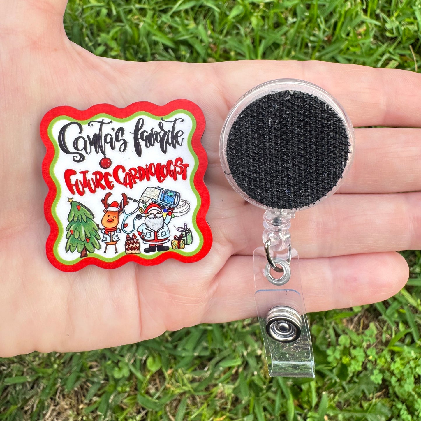 Santa's Favorite Future Cardiologist Interchangeable Badge Button with Reel Option