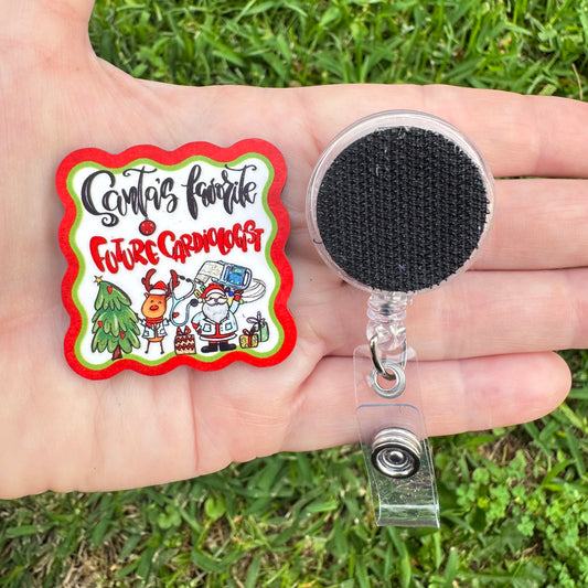 Santa's Favorite Future Cardiologist Interchangeable Badge Button with Reel Option
