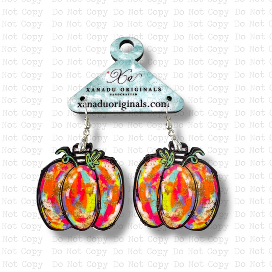 Painted Pumpkin Earrings