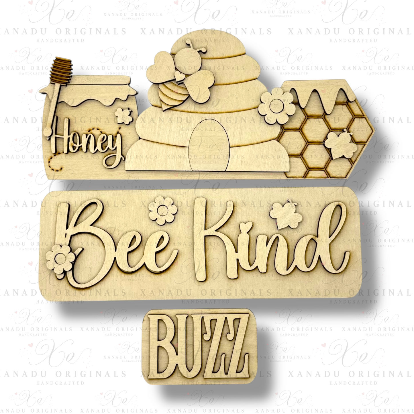 Bee Be Kind Interchangeable Add-On Wood Sign | DIY KIT