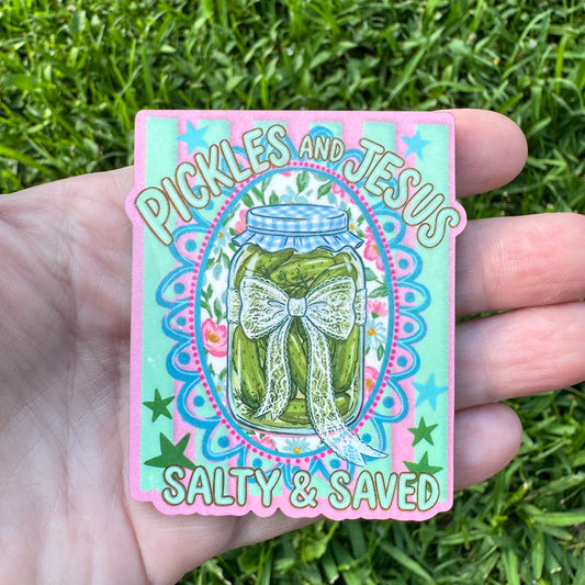 Salty And Saved Pickle Magnet