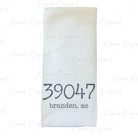 39047 Zipcode Tea Towel
