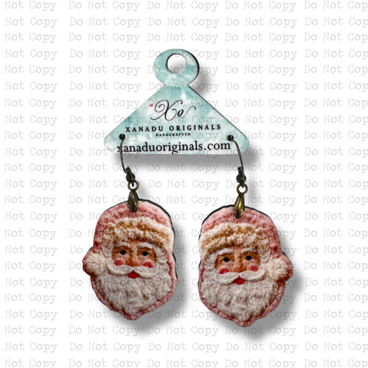 Pink Santa Faux Threaded Earrings