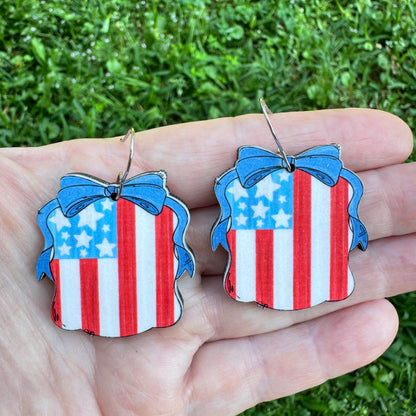 Coquette Flag Frame Earrings
