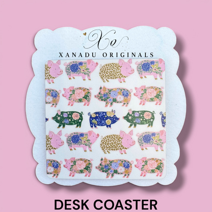 Bohemian Floral Piggy Desk Coaster