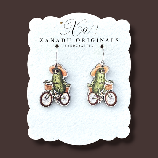 Pickle Cycling Earrings