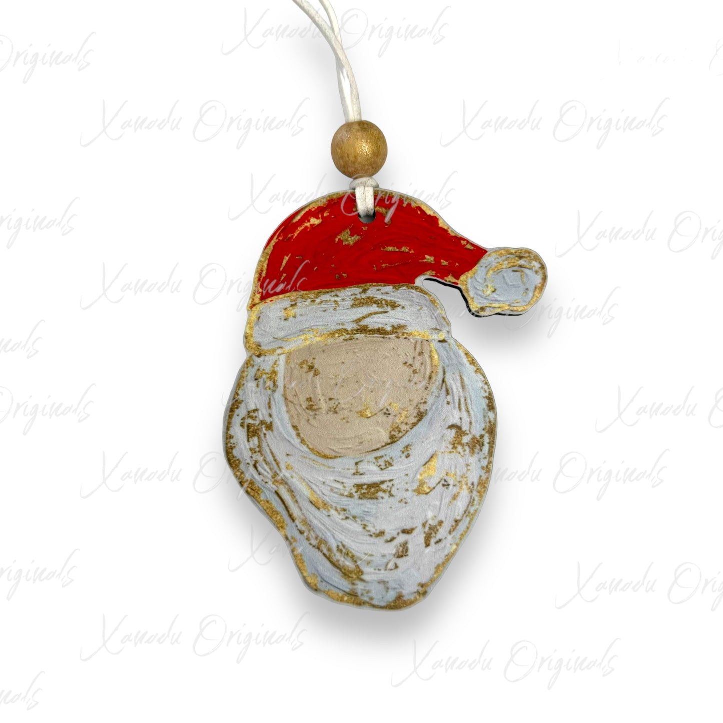 Golden Santa Ornaments