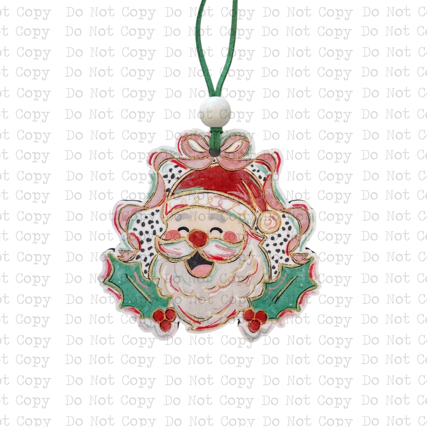 Jolly Colorful Santa Christmas Ornament