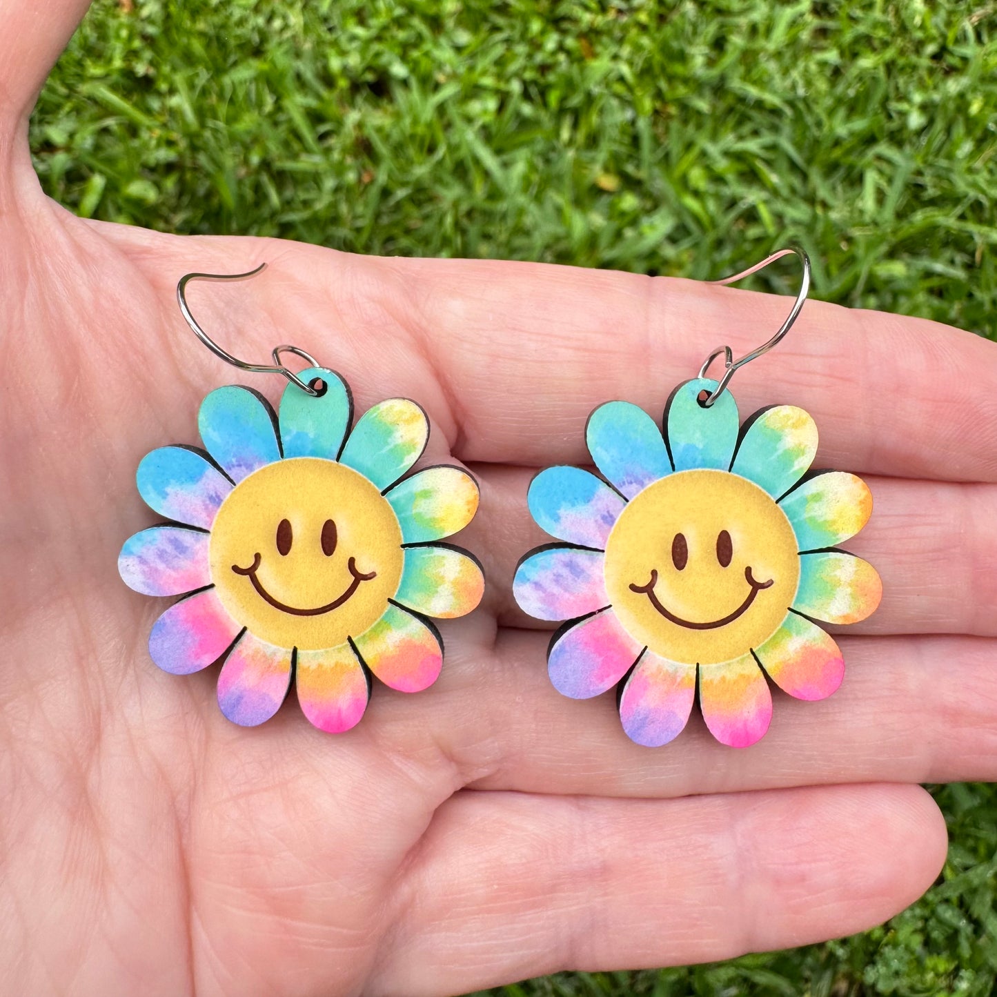 Retro Smiley Rainbow Earrings
