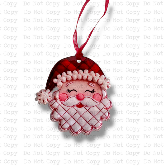 Patchwork Santa Mini Ornament