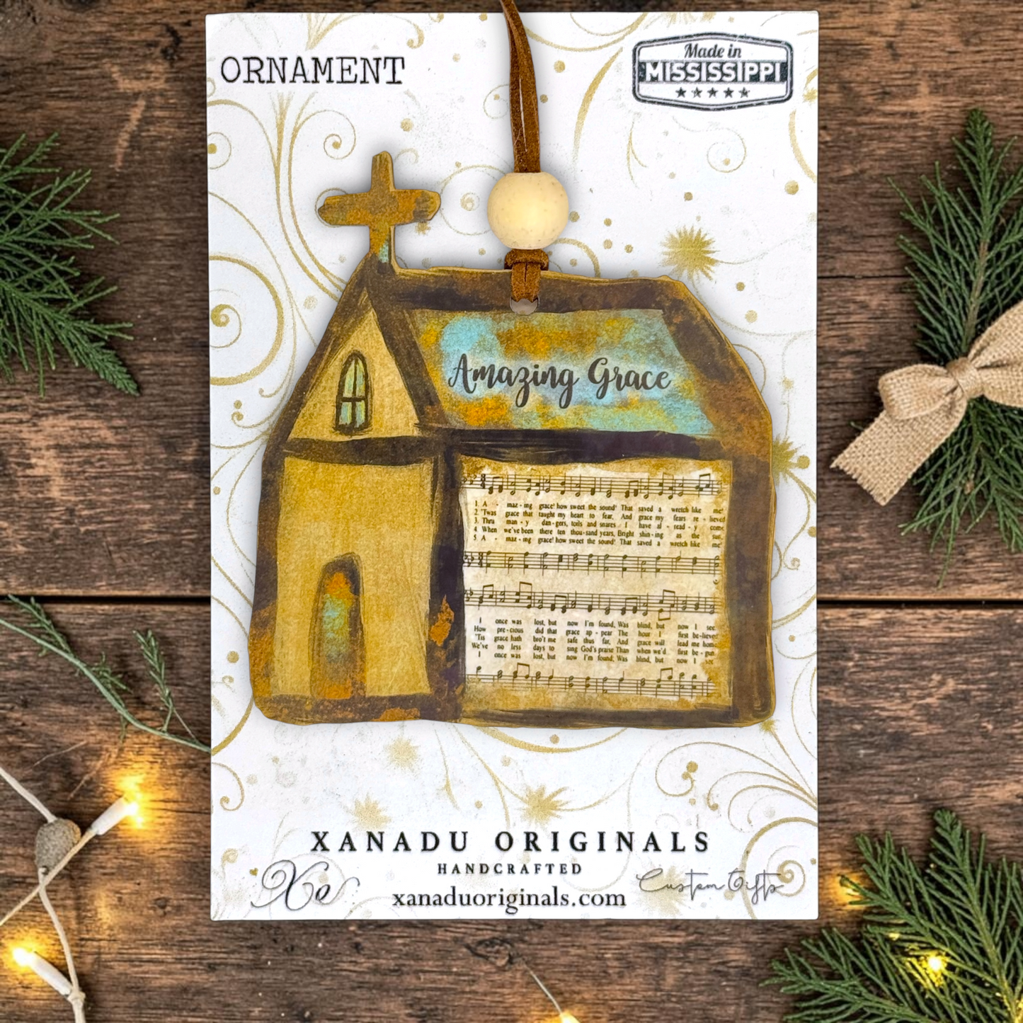 Amazing Grace Church Christmas Ornament