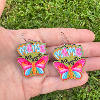 Mama Butterfly Dangle Earrings