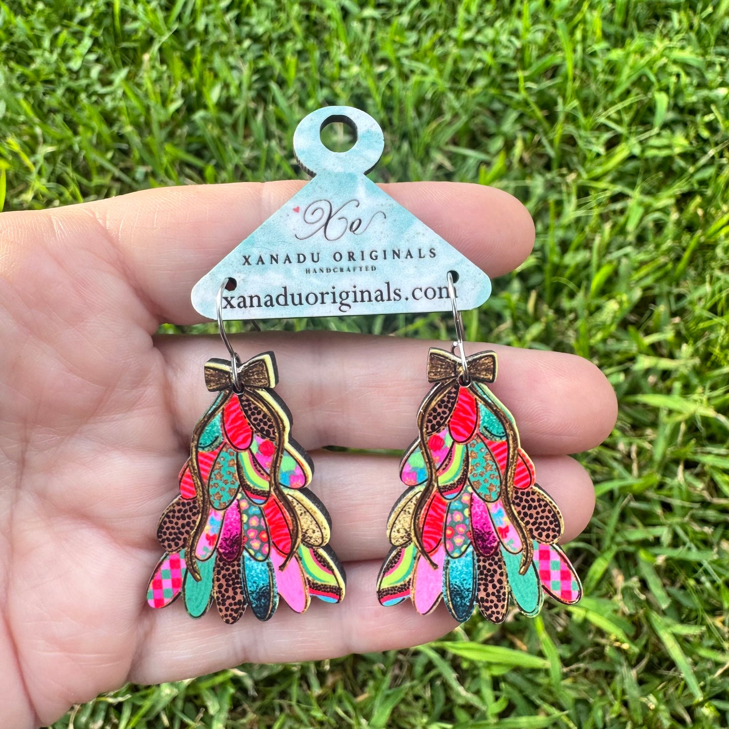 Boho Christmas Tree Earrings