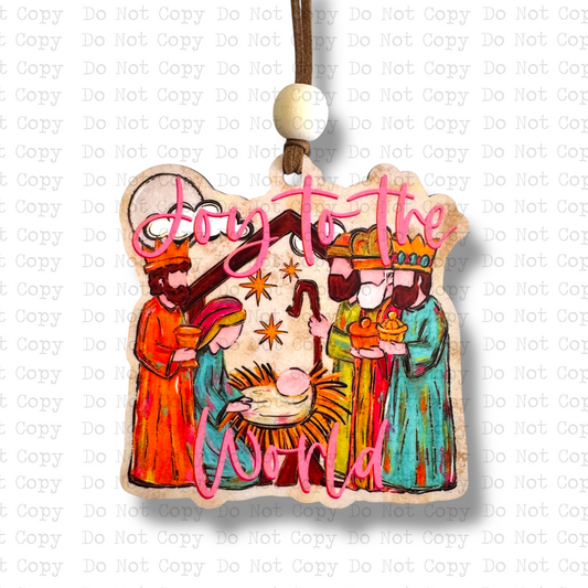 Joy To The World Nativity Christmas Ornament