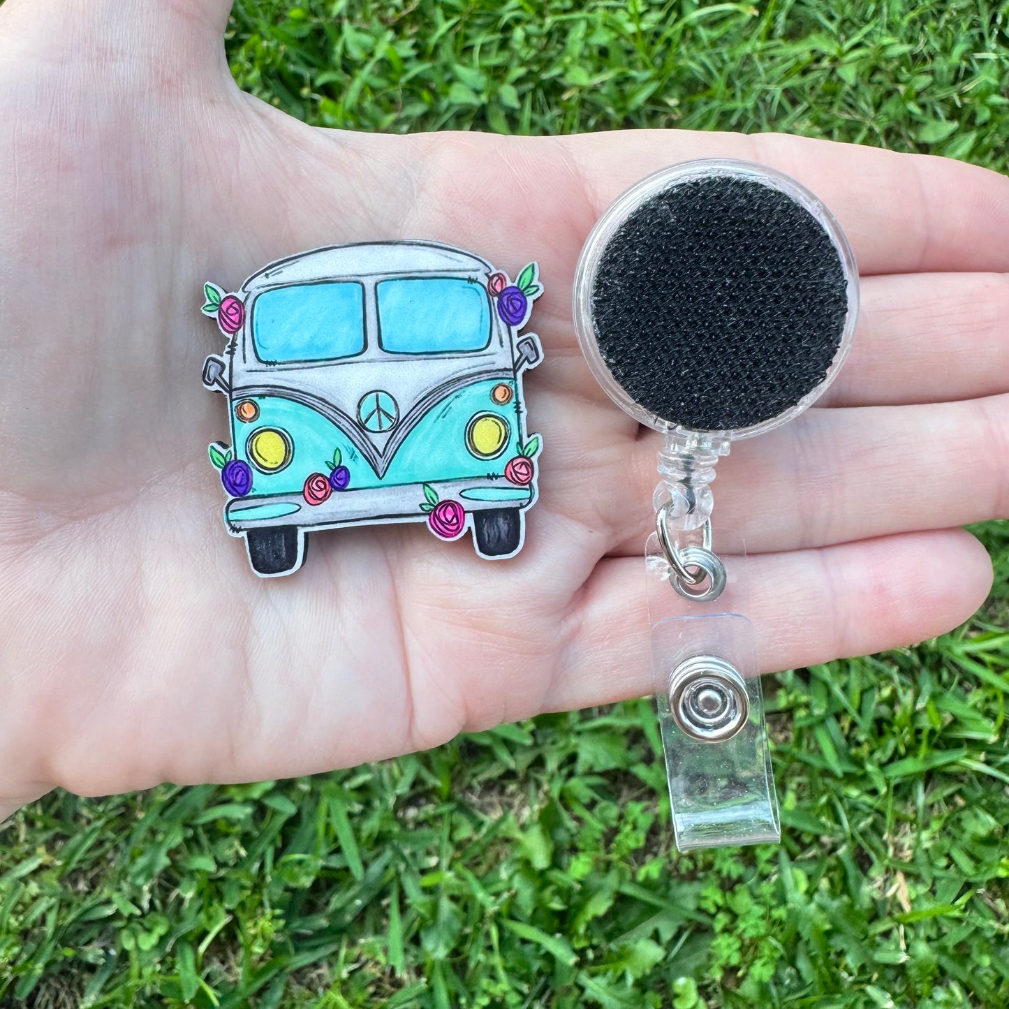 VW Bus Interchangeable Badge Button with Reel Option